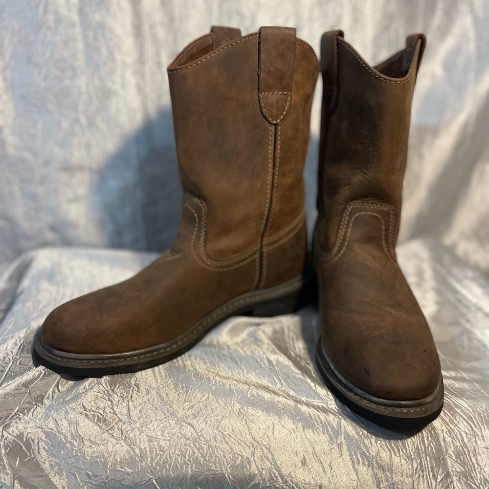 Brazos Leather, oil & slip resistant work boots